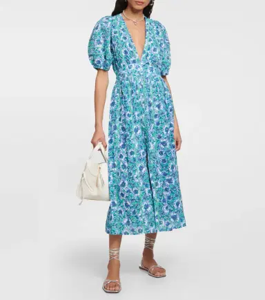Poupette St Barth Reine floral cotton midi dress | Thumbnail 2 Poupette St Barth Reine floral cotton midi dress | Thumbnail 2