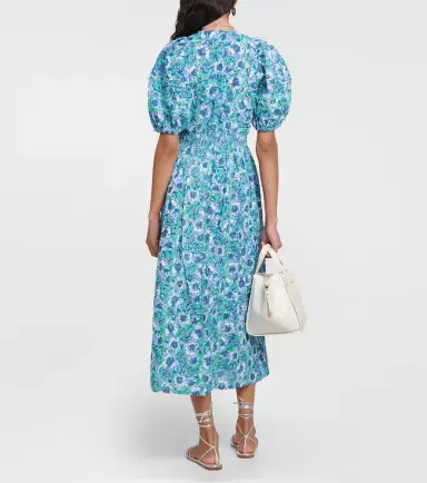 Poupette St Barth Reine floral cotton midi dress | Thumbnail 3 Poupette St Barth Reine floral cotton midi dress | Thumbnail 3