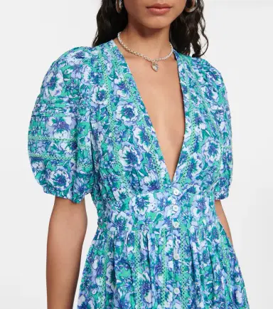Poupette St Barth Reine floral cotton midi dress | Thumbnail 4 Poupette St Barth Reine floral cotton midi dress | Thumbnail 4