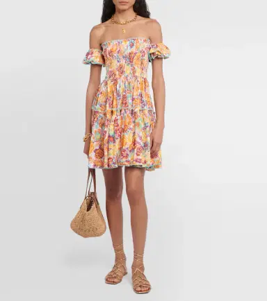 Poupette St Barth Aurora floral cotton minidress | Thumbnail 4 Poupette St Barth Aurora floral cotton minidress | Thumbnail 4