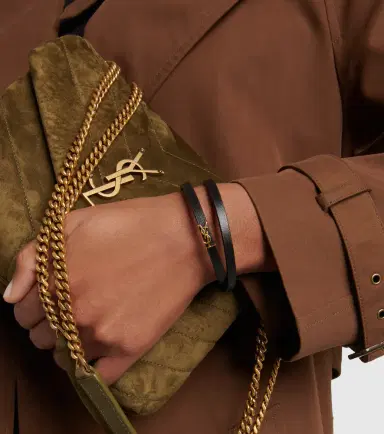 Saint Laurent YSL logo leather bracelet | Thumbnail 2 Saint Laurent YSL logo leather bracelet | Thumbnail 2