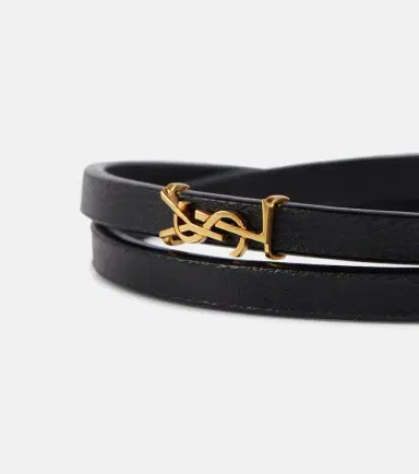 Saint Laurent YSL logo leather bracelet | Thumbnail 3 Saint Laurent YSL logo leather bracelet | Thumbnail 3
