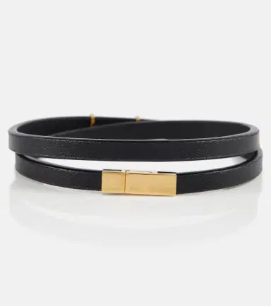 Saint Laurent YSL logo leather bracelet | Thumbnail 4 Saint Laurent YSL logo leather bracelet | Thumbnail 4