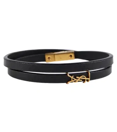 Saint Laurent YSL logo leather bracelet | Thumbnail 1 Saint Laurent YSL logo leather bracelet | Thumbnail 1