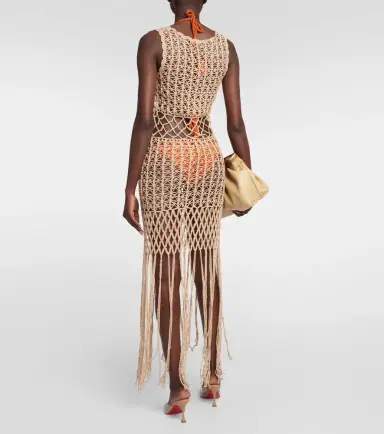 Anna Kosturova Fringe-trimmed crochet midi dress | Thumbnail 2 Anna Kosturova Fringe-trimmed crochet midi dress | Thumbnail 2