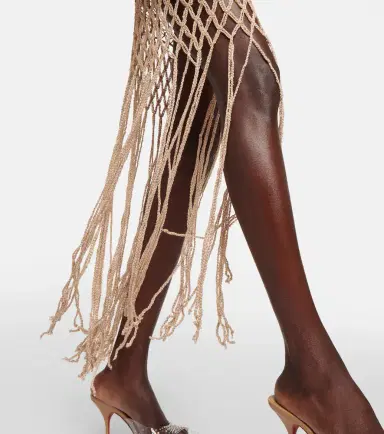 Anna Kosturova Fringe-trimmed crochet midi dress | Thumbnail 3 Anna Kosturova Fringe-trimmed crochet midi dress | Thumbnail 3