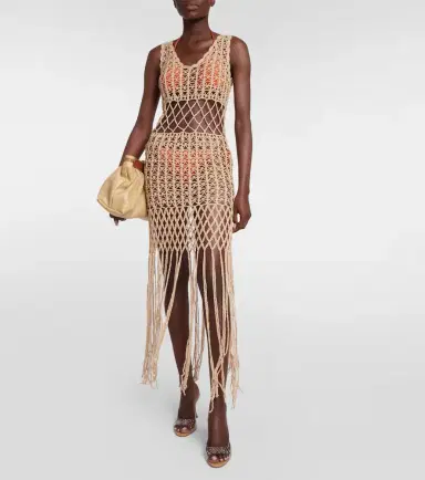 Anna Kosturova Fringe-trimmed crochet midi dress | Thumbnail 4 Anna Kosturova Fringe-trimmed crochet midi dress | Thumbnail 4