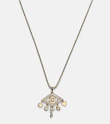 Sydney Evan Evil Eye 14kt gold necklace with diamonds | Thumbnail 3 Sydney Evan Evil Eye 14kt gold necklace with diamonds | Thumbnail 3