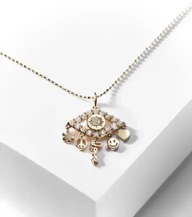 Sydney Evan Evil Eye 14kt gold necklace with diamonds | Thumbnail 6 Sydney Evan Evil Eye 14kt gold necklace with diamonds | Thumbnail 6