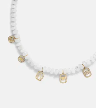 Sydney Evan Multi-charm 14kt gold necklace with moonstone and diamonds | Thumbnail 2 Sydney Evan Multi-charm 14kt gold necklace with moonstone and diamonds | Thumbnail 2