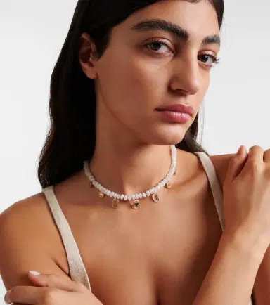 Sydney Evan Multi-charm 14kt gold necklace with moonstone and diamonds | Thumbnail 4 Sydney Evan Multi-charm 14kt gold necklace with moonstone and diamonds | Thumbnail 4