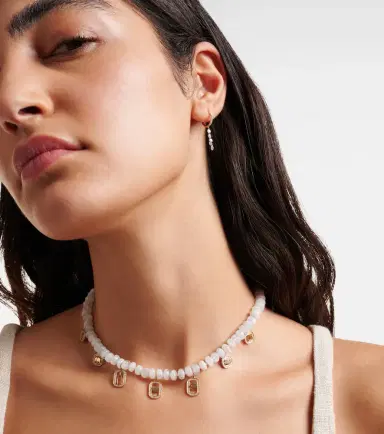 Sydney Evan Multi-charm 14kt gold necklace with moonstone and diamonds | Thumbnail 5 Sydney Evan Multi-charm 14kt gold necklace with moonstone and diamonds | Thumbnail 5