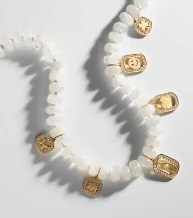 Sydney Evan Multi-charm 14kt gold necklace with moonstone and diamonds | Thumbnail 6 Sydney Evan Multi-charm 14kt gold necklace with moonstone and diamonds | Thumbnail 6