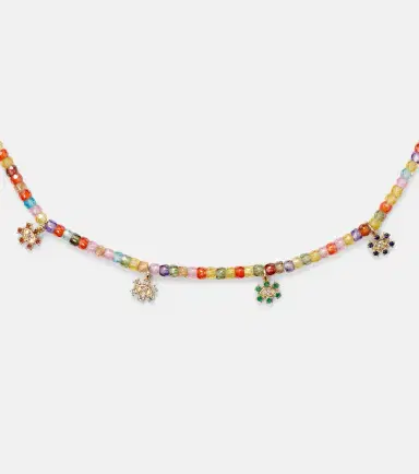 Sydney Evan Evil Eye 14kt gold beaded necklace with diamonds | Thumbnail 2 Sydney Evan Evil Eye 14kt gold beaded necklace with diamonds | Thumbnail 2