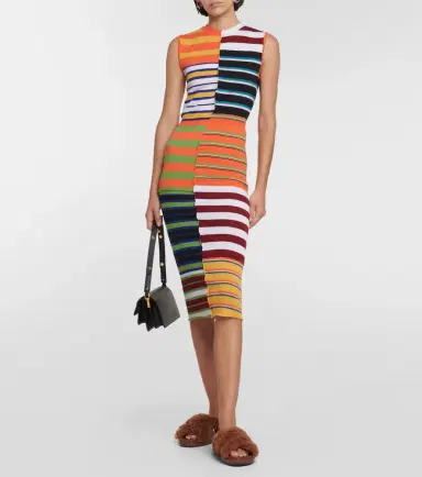Marni Striped wool midi dress | Thumbnail 2 Marni Striped wool midi dress | Thumbnail 2