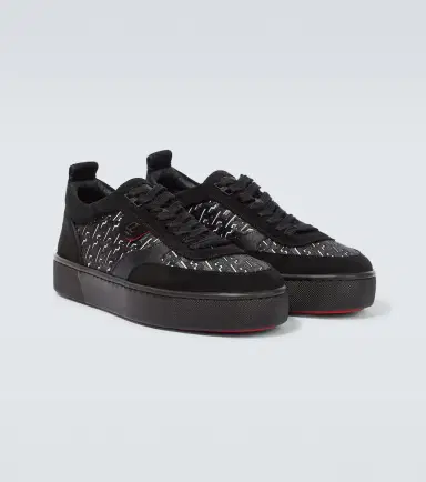 Christian Louboutin Happyrui suede-trimmed sneakers | Thumbnail 3 Christian Louboutin Happyrui suede-trimmed sneakers | Thumbnail 3