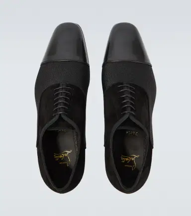 Christian Louboutin Greggo leather-trimmed Oxford shoes | Thumbnail 3 Christian Louboutin Greggo leather-trimmed Oxford shoes | Thumbnail 3