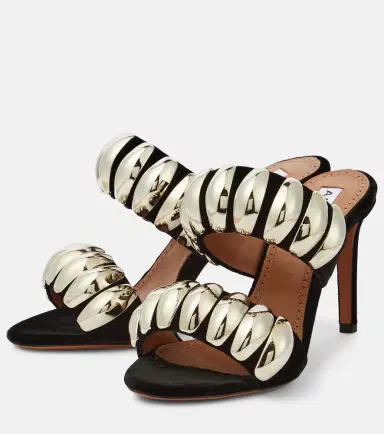 Alaïa Alaïa Tribale embellished suede mules | Thumbnail 3 Alaïa Alaïa Tribale embellished suede mules | Thumbnail 3