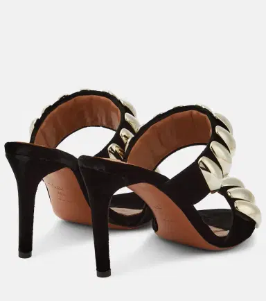 Alaïa Alaïa Tribale embellished suede mules | Thumbnail 4 Alaïa Alaïa Tribale embellished suede mules | Thumbnail 4