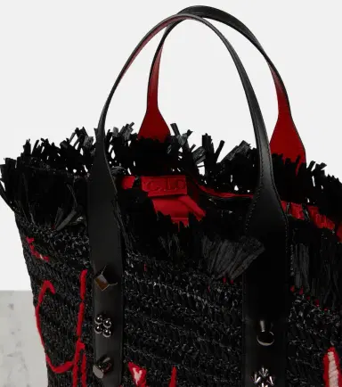 Christian Louboutin Frangibus Medium embroidered raffia tote bag | Thumbnail 2 Christian Louboutin Frangibus Medium embroidered raffia tote bag | Thumbnail 2