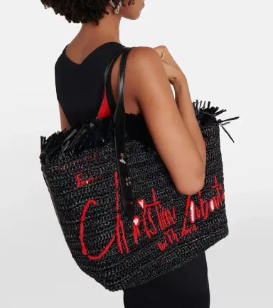 Christian Louboutin Frangibus Medium embroidered raffia tote bag | Thumbnail 4 Christian Louboutin Frangibus Medium embroidered raffia tote bag | Thumbnail 4
