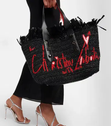 Christian Louboutin Frangibus Medium embroidered raffia tote bag | Thumbnail 5 Christian Louboutin Frangibus Medium embroidered raffia tote bag | Thumbnail 5