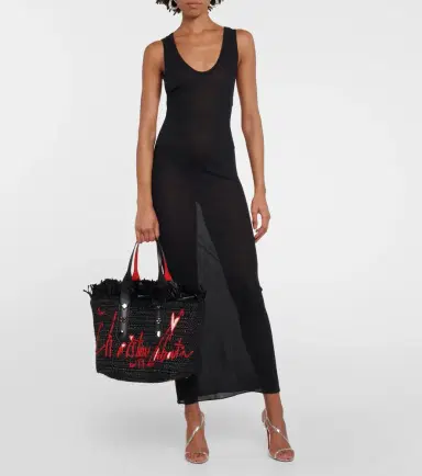 Christian Louboutin Frangibus Medium embroidered raffia tote bag | Thumbnail 6 Christian Louboutin Frangibus Medium embroidered raffia tote bag | Thumbnail 6