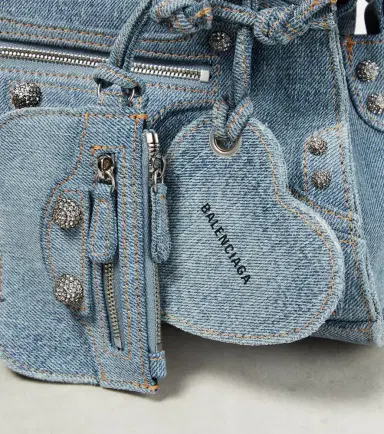 Balenciaga Neo Cagole XS denim shoulder bag | Thumbnail 3 Balenciaga Neo Cagole XS denim shoulder bag | Thumbnail 3