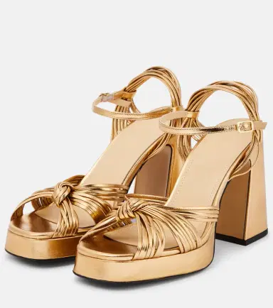 Souliers Martinez Springs metallic leather platform sandals | Thumbnail 3 Souliers Martinez Springs metallic leather platform sandals | Thumbnail 3