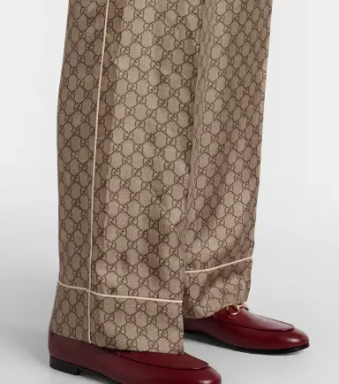 Gucci GG Supreme wide-leg silk pants | Thumbnail 4 Gucci GG Supreme wide-leg silk pants | Thumbnail 4