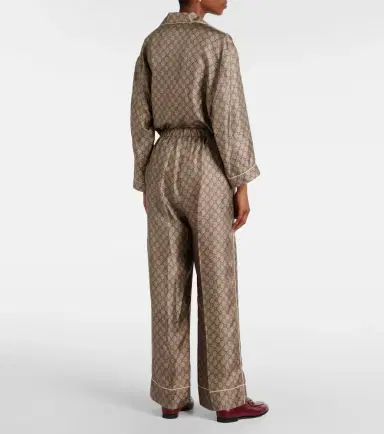 Gucci GG Supreme wide-leg silk pants | Thumbnail 5 Gucci GG Supreme wide-leg silk pants | Thumbnail 5