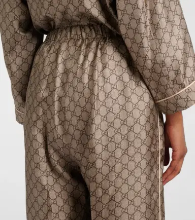 Gucci GG Supreme wide-leg silk pants | Thumbnail 6 Gucci GG Supreme wide-leg silk pants | Thumbnail 6
