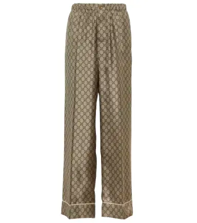Gucci GG Supreme wide-leg silk pants | Thumbnail 1 Gucci GG Supreme wide-leg silk pants | Thumbnail 1