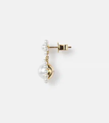 Sophie Bille Brahe Deux Jeanne 14kt yellow gold single earring with pearls | Thumbnail 2 Sophie Bille Brahe Deux Jeanne 14kt yellow gold single earring with pearls | Thumbnail 2