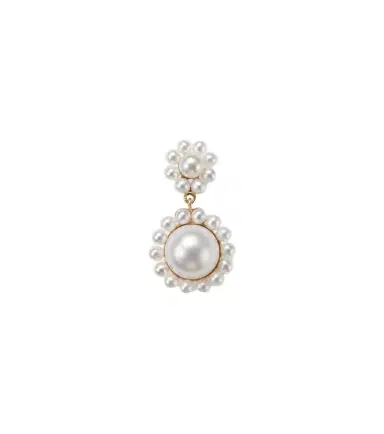 Sophie Bille Brahe Deux Jeanne 14kt yellow gold single earring with pearls | Thumbnail 1 Sophie Bille Brahe Deux Jeanne 14kt yellow gold single earring with pearls | Thumbnail 1