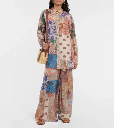 Zimmermann Devi oversized patchwork silk shirt | Thumbnail 2 Zimmermann Devi oversized patchwork silk shirt | Thumbnail 2