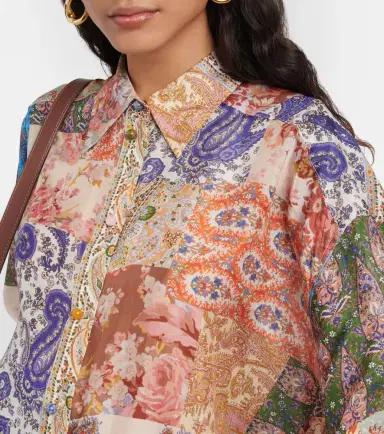 Zimmermann Devi oversized patchwork silk shirt | Thumbnail 3 Zimmermann Devi oversized patchwork silk shirt | Thumbnail 3