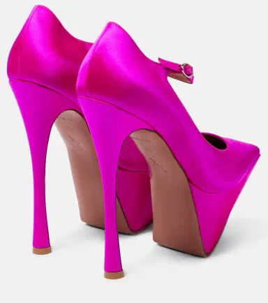 Amina Muaddi Yigit satin platform pumps | Thumbnail 3 Amina Muaddi Yigit satin platform pumps | Thumbnail 3