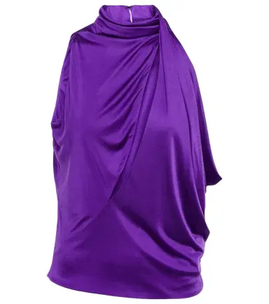 Versace Cutout turtleneck satin top | Thumbnail 1 Versace Cutout turtleneck satin top | Thumbnail 1