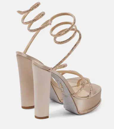 René Caovilla Embellished satin platform sandals | Thumbnail 2 René Caovilla Embellished satin platform sandals | Thumbnail 2
