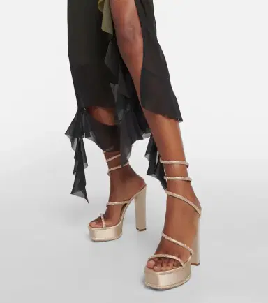 René Caovilla Embellished satin platform sandals | Thumbnail 6 René Caovilla Embellished satin platform sandals | Thumbnail 6