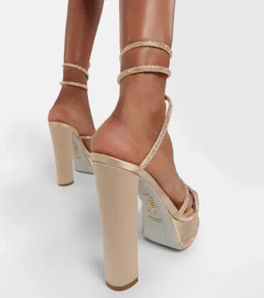 René Caovilla Embellished satin platform sandals | Thumbnail 7 René Caovilla Embellished satin platform sandals | Thumbnail 7