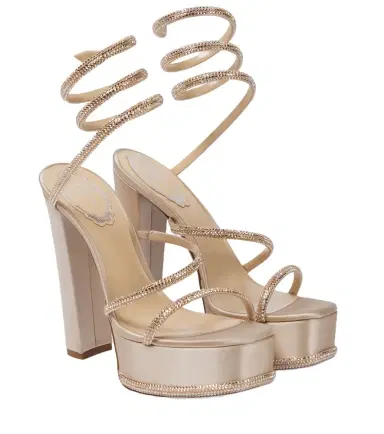 René Caovilla Embellished satin platform sandals | Thumbnail 1 René Caovilla Embellished satin platform sandals | Thumbnail 1