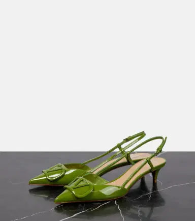 Valentino Garavani VLogo patent leather slingback pumps | Thumbnail 4 Valentino Garavani VLogo patent leather slingback pumps | Thumbnail 4