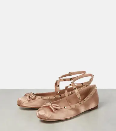 Valentino Garavani Rockstud satin ballet flats | Thumbnail 4 Valentino Garavani Rockstud satin ballet flats | Thumbnail 4