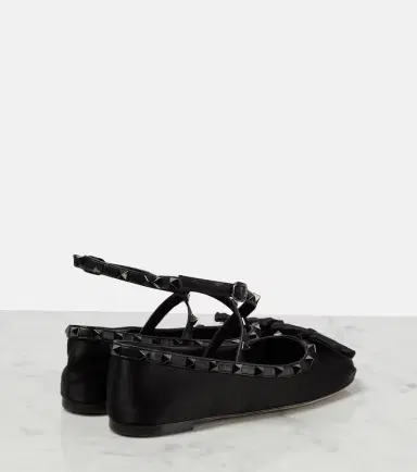 Valentino Garavani Rockstud satin ballet flats | Thumbnail 2 Valentino Garavani Rockstud satin ballet flats | Thumbnail 2
