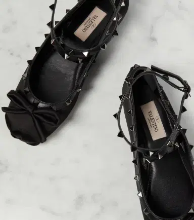 Valentino Garavani Rockstud satin ballet flats | Thumbnail 3 Valentino Garavani Rockstud satin ballet flats | Thumbnail 3