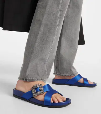 Manolo Blahnik Chilanghi embellished satin sandals | Thumbnail 2 Manolo Blahnik Chilanghi embellished satin sandals | Thumbnail 2
