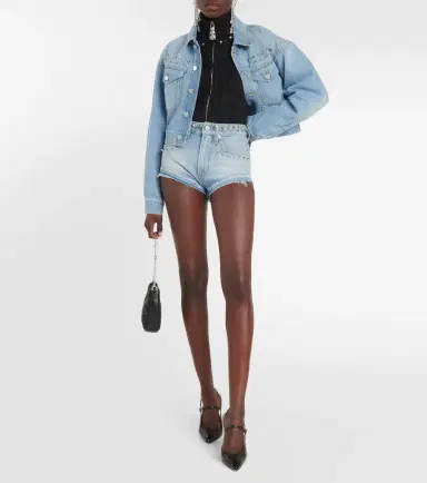 Alessandra Rich Embellished mid-rise denim shorts | Thumbnail 2 Alessandra Rich Embellished mid-rise denim shorts | Thumbnail 2