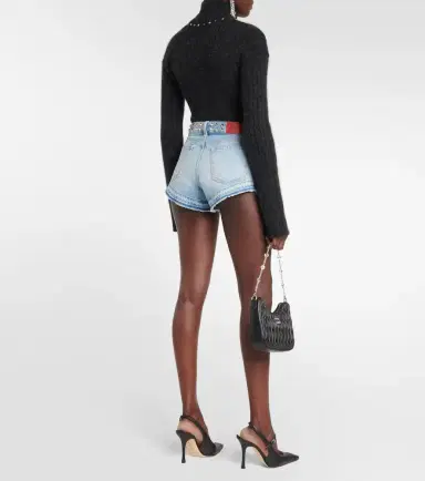 Alessandra Rich Embellished mid-rise denim shorts | Thumbnail 3 Alessandra Rich Embellished mid-rise denim shorts | Thumbnail 3